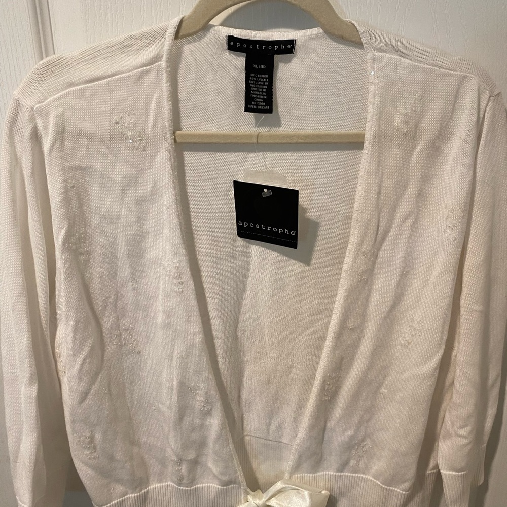 Apostrophe Bright White Cardigan